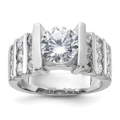Sterlingsilber Rhodiniert Zirkonia Ring