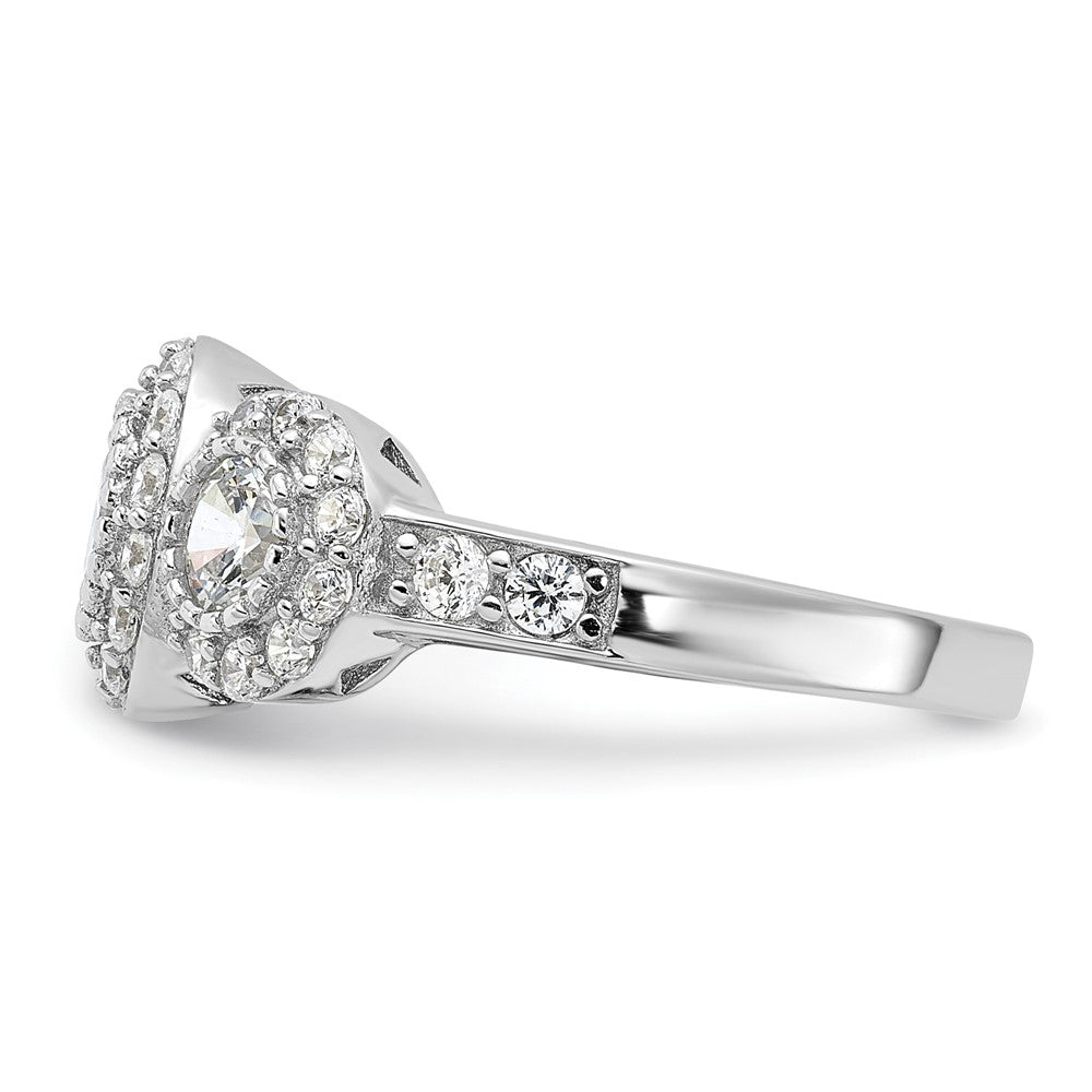 Sterlingsilber Rhodiniert Zirkonia 3 Stein Ring