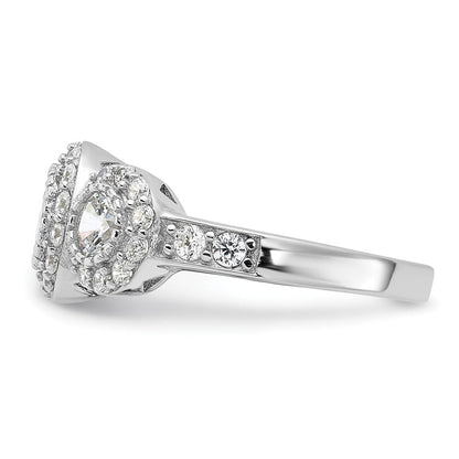 Sterlingsilber Rhodiniert Zirkonia 3 Stein Ring