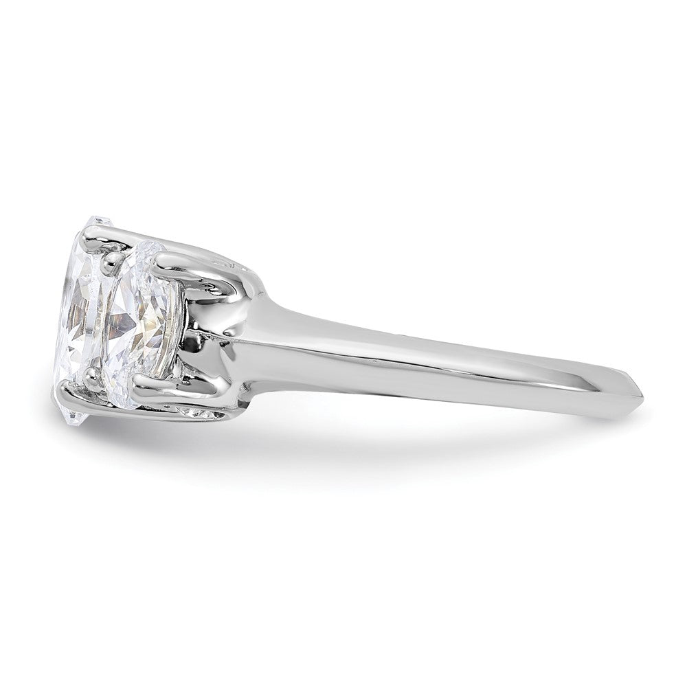 Sterlingsilber Rhodiniert 3 Stein Zirkonia Ring