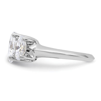 Sterlingsilber Rhodiniert 3 Stein Zirkonia Ring