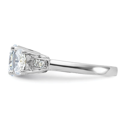 Sterlingsilber Rhodiniert 3 Stein Zirkonia Ring