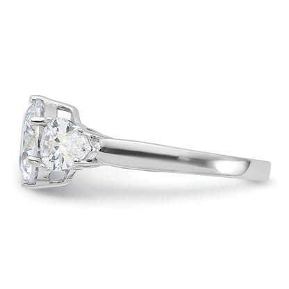 Sterlingsilber Rhodiniert 3 Stein Zirkonia Ring