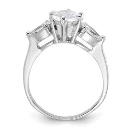 Sterlingsilber Rhodiniert Marquise Mittig Zirkonia Ring (size 8 Nur)