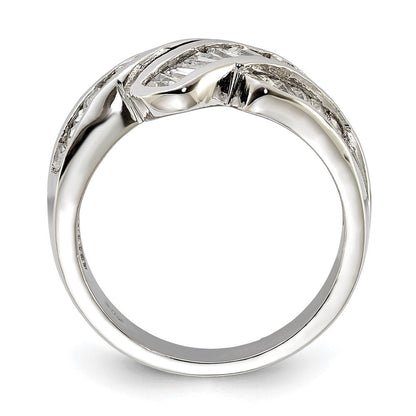 Sterlingsilber Poliert Fantasie Zirkonia Ring (size 6 Nur)