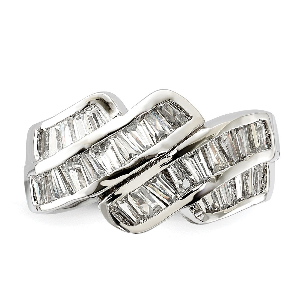 Sterlingsilber Poliert Fantasie Zirkonia Ring (size 6 Nur)