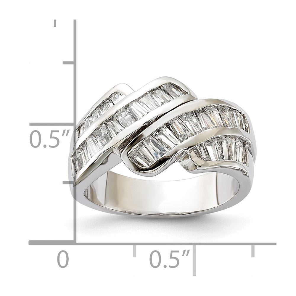 Sterlingsilber Poliert Fantasie Zirkonia Ring (size 6 Nur)