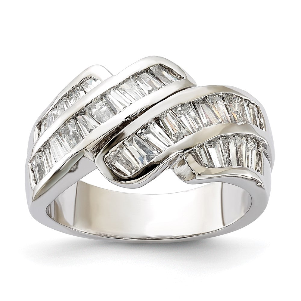 Sterlingsilber Poliert Fantasie Zirkonia Ring (size 6 Nur)