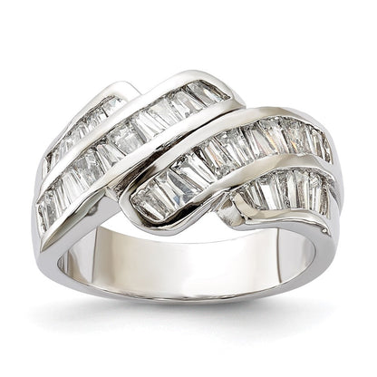 Sterlingsilber Poliert Fantasie Zirkonia Ring (size 6 Nur)