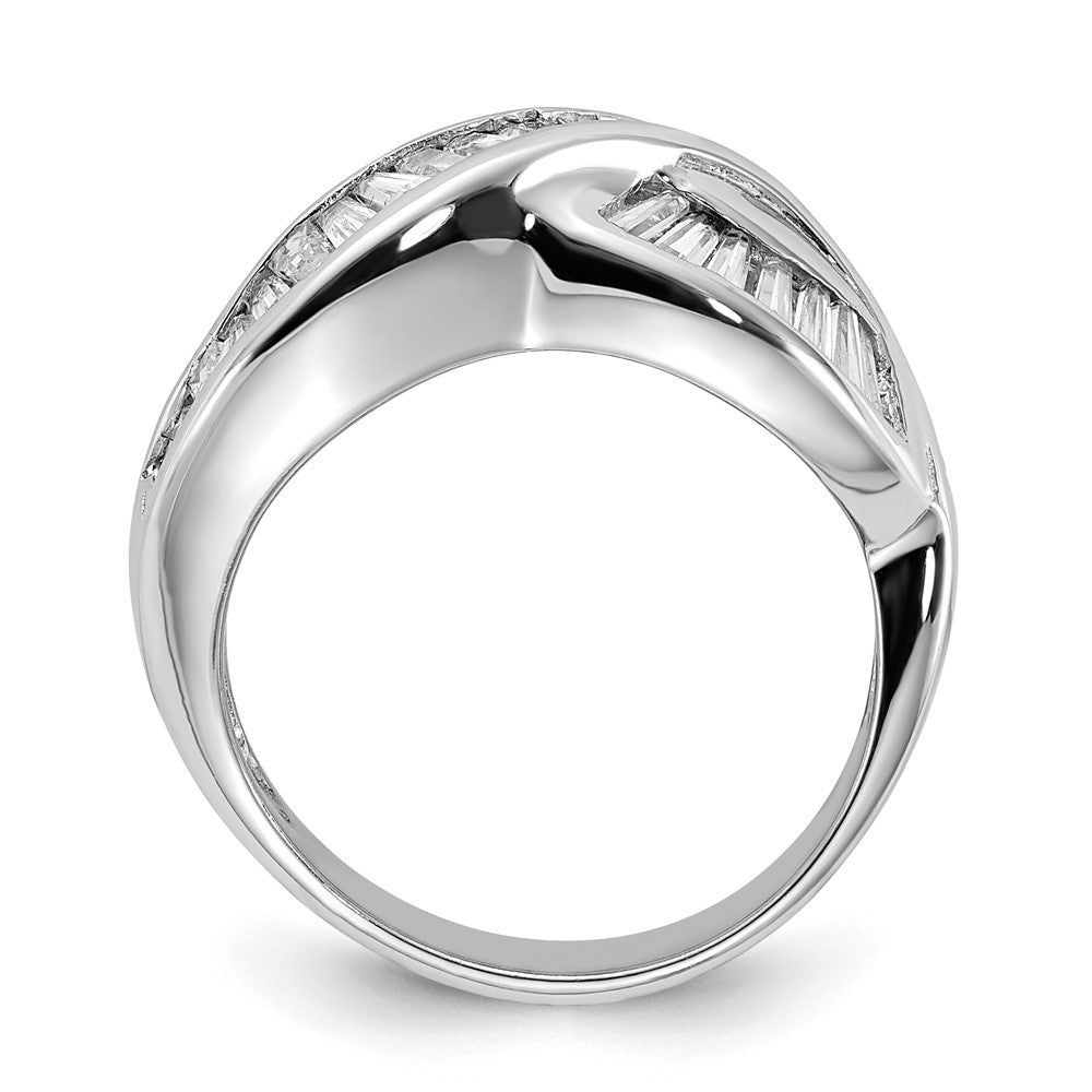 Sterlingsilber Poliert Zirkonia Ring (size 6 Nur)