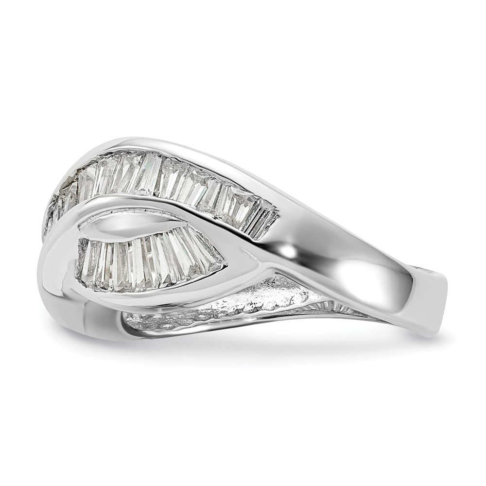 Sterlingsilber Poliert Zirkonia Ring (size 6 Nur)