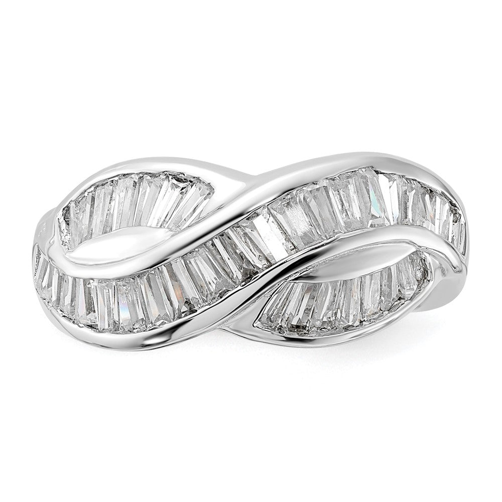 Sterlingsilber Poliert Zirkonia Ring (size 6 Nur)