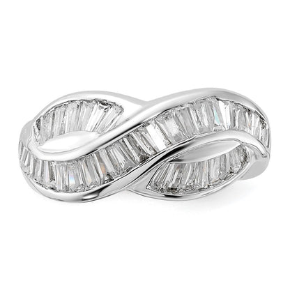 Sterlingsilber Poliert Zirkonia Ring (size 6 Nur)