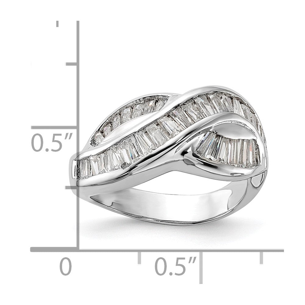 Sterlingsilber Poliert Zirkonia Ring (size 6 Nur)