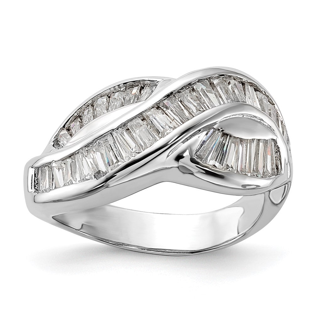 Sterlingsilber Poliert Zirkonia Ring (size 6 Nur)