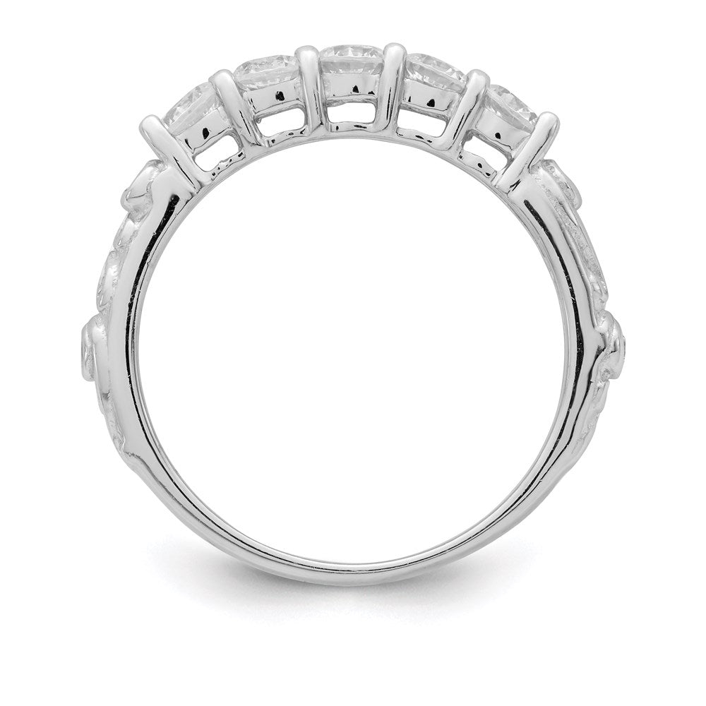 Sterlingsilber Rhodiniert 2 Stück Zirkonia Hochzeit Ring