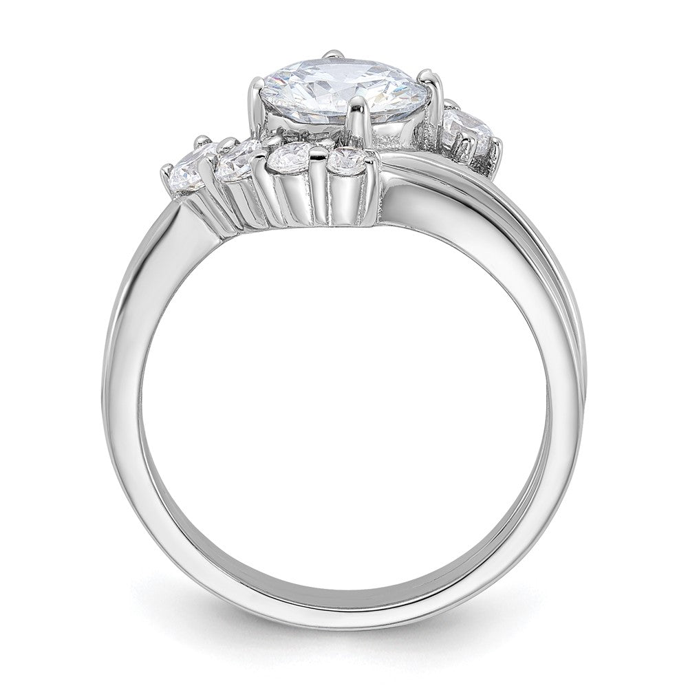 Sterlingsilber Rhodiniert 2 Stück Zirkonia Hochzeit Ring Set