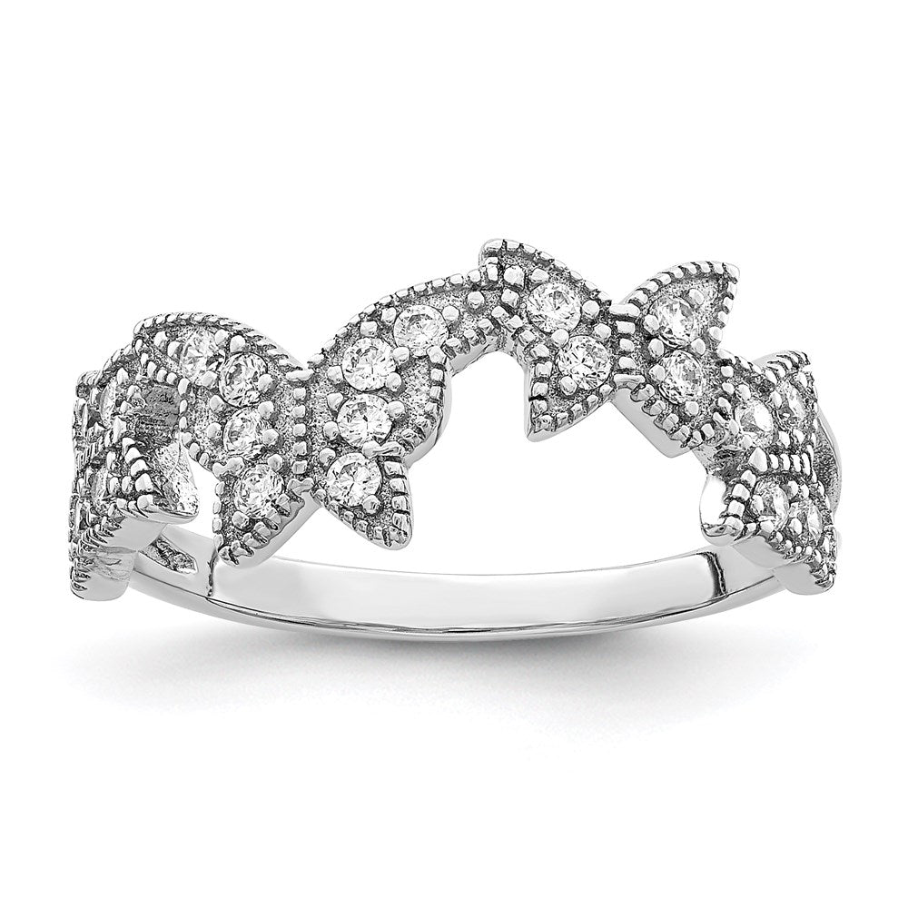 Sterlingsilber Rhodiniert Schmetterling Zirkonia Ring