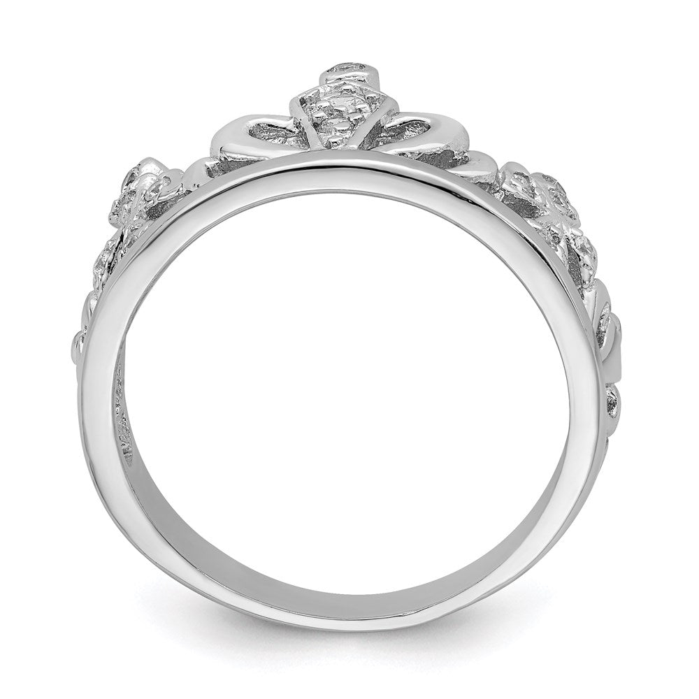 Sterlingsilber Rhodiniert Zirkonia Krone Ring