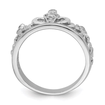 Sterlingsilber Rhodiniert Zirkonia Krone Ring