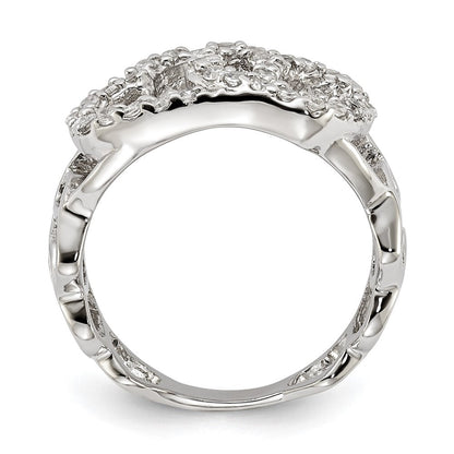 Sterlingsilber Poliert Zirkonia Herz Ring