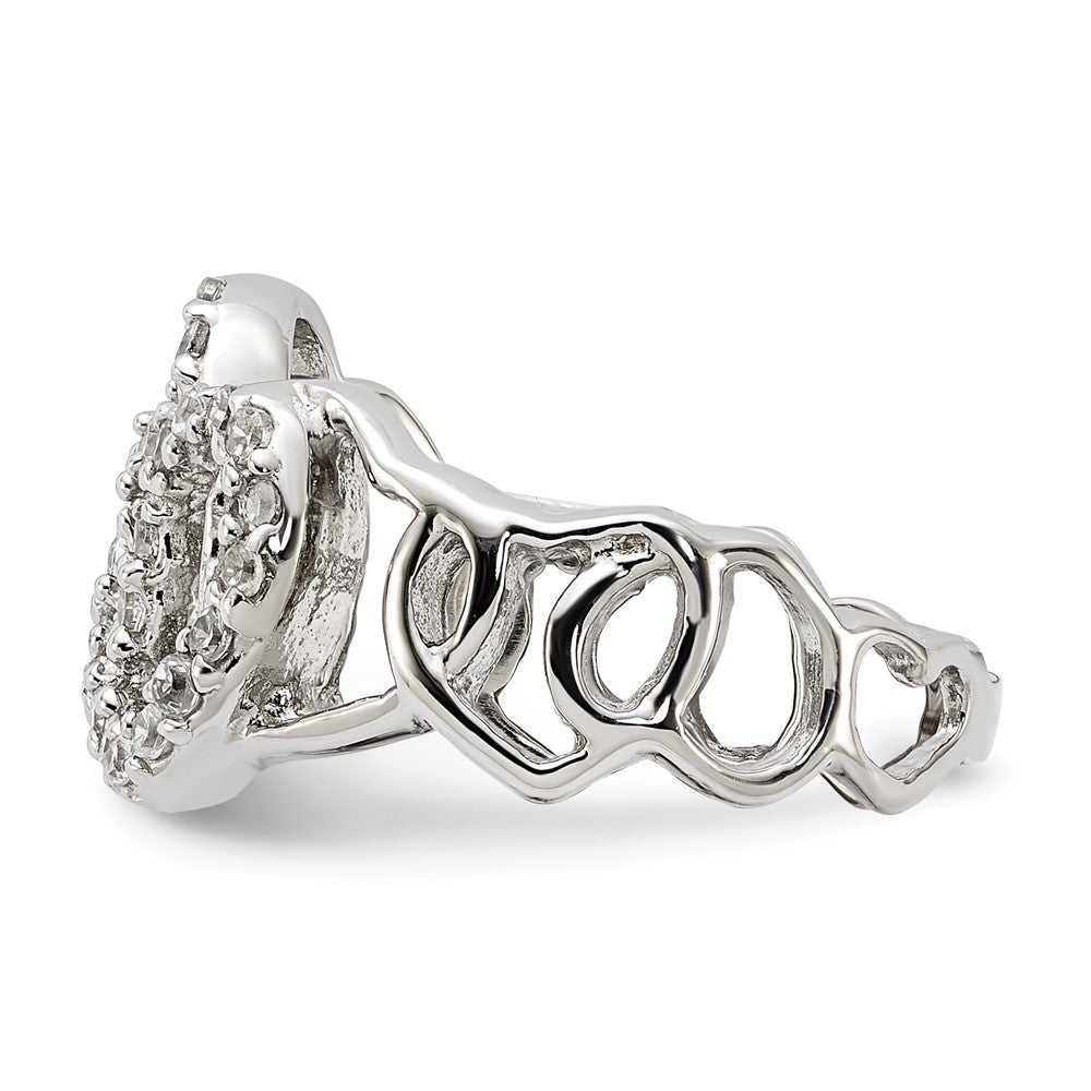 Sterlingsilber Poliert Zirkonia Herz Ring