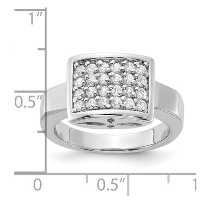Sterlingsilber Zirkonia Cluster Ring (size 8 Nur)