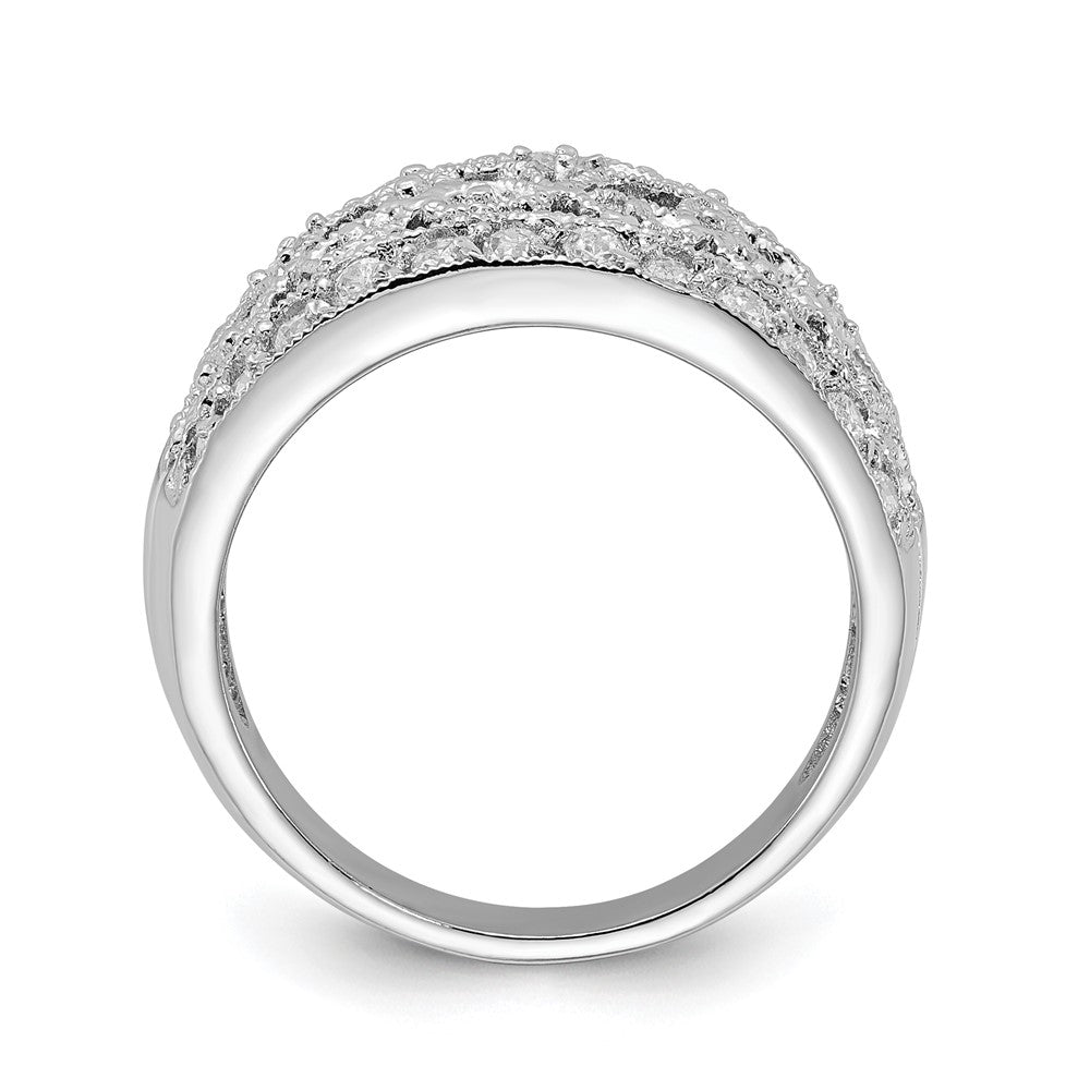 Sterlingsilber Poliert Fantasie Zirkonia Ring (size 7 Nur)