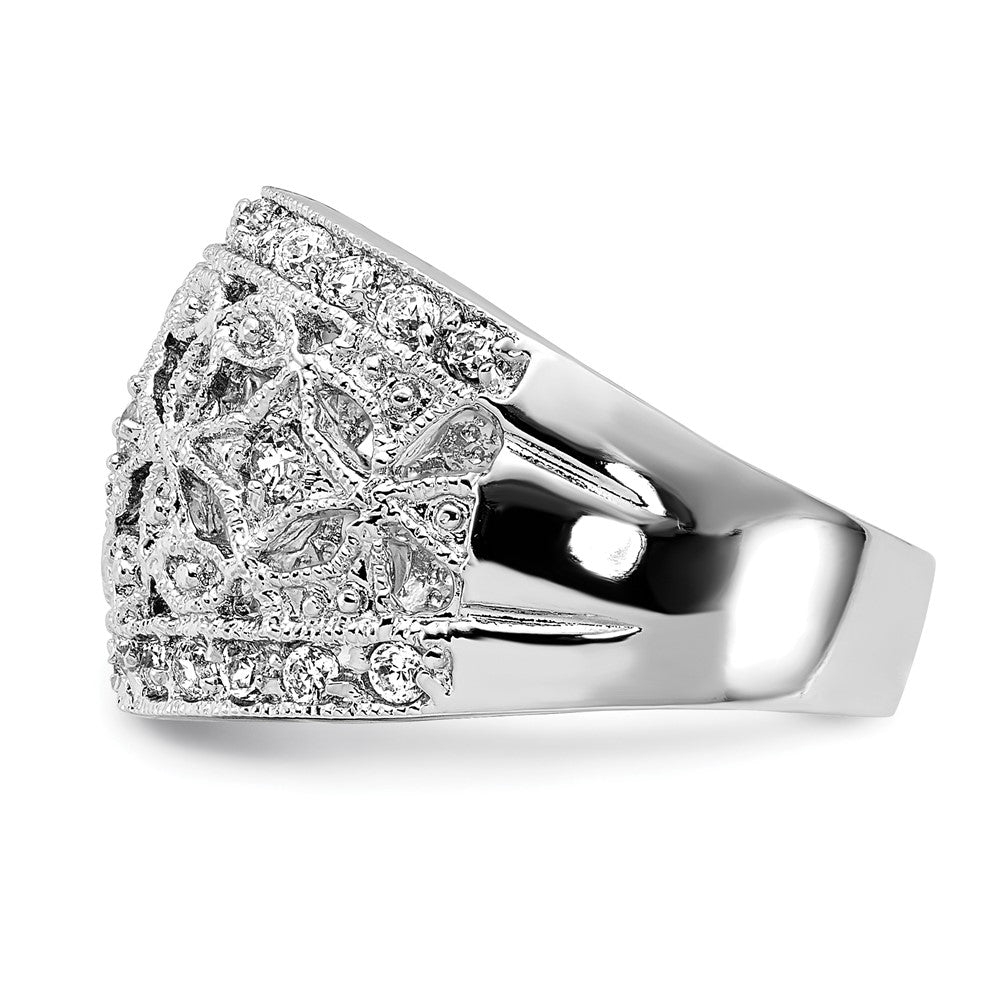 Sterlingsilber Poliert Fantasie Zirkonia Ring (size 7 Nur)