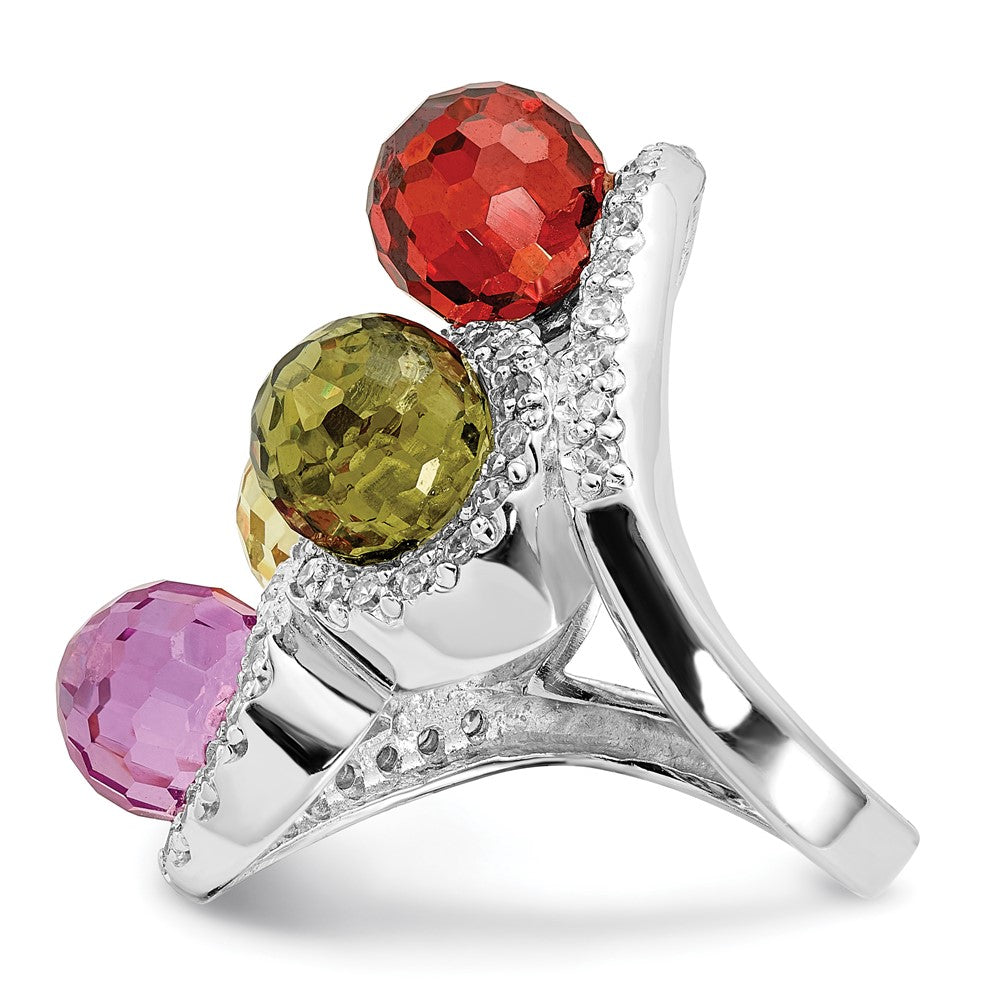 Sterlingsilber Poliert Mehrfarbig Zirkonia Ring