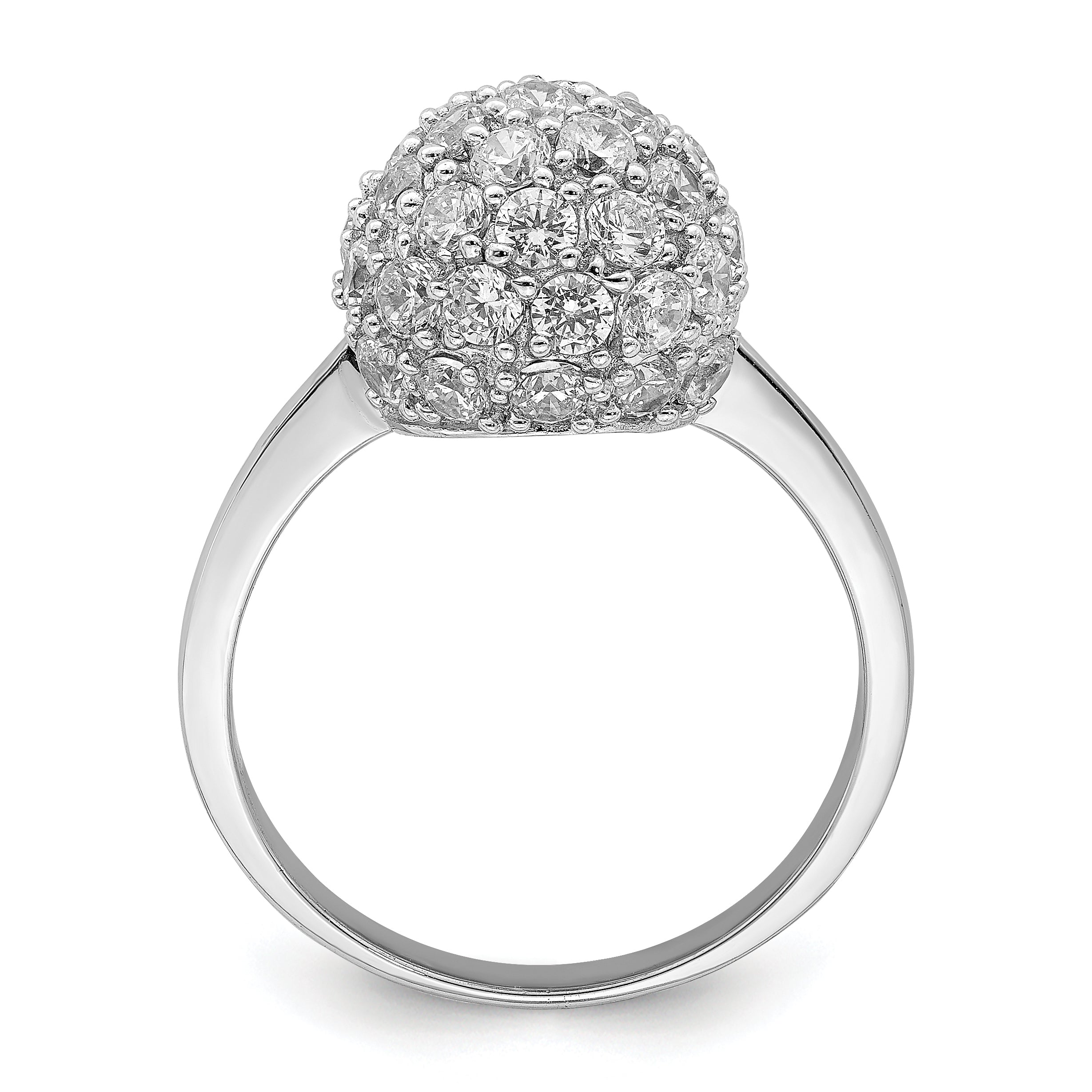 Sterlingsilber Rhodiniert Zirkonia Ring