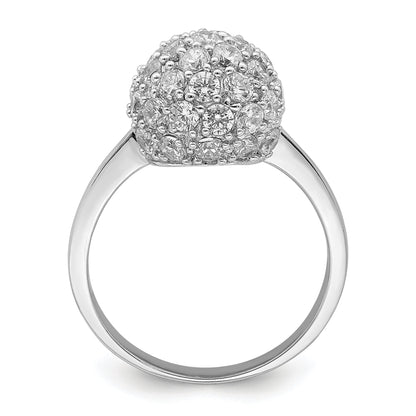 Sterlingsilber Rhodiniert Zirkonia Ring