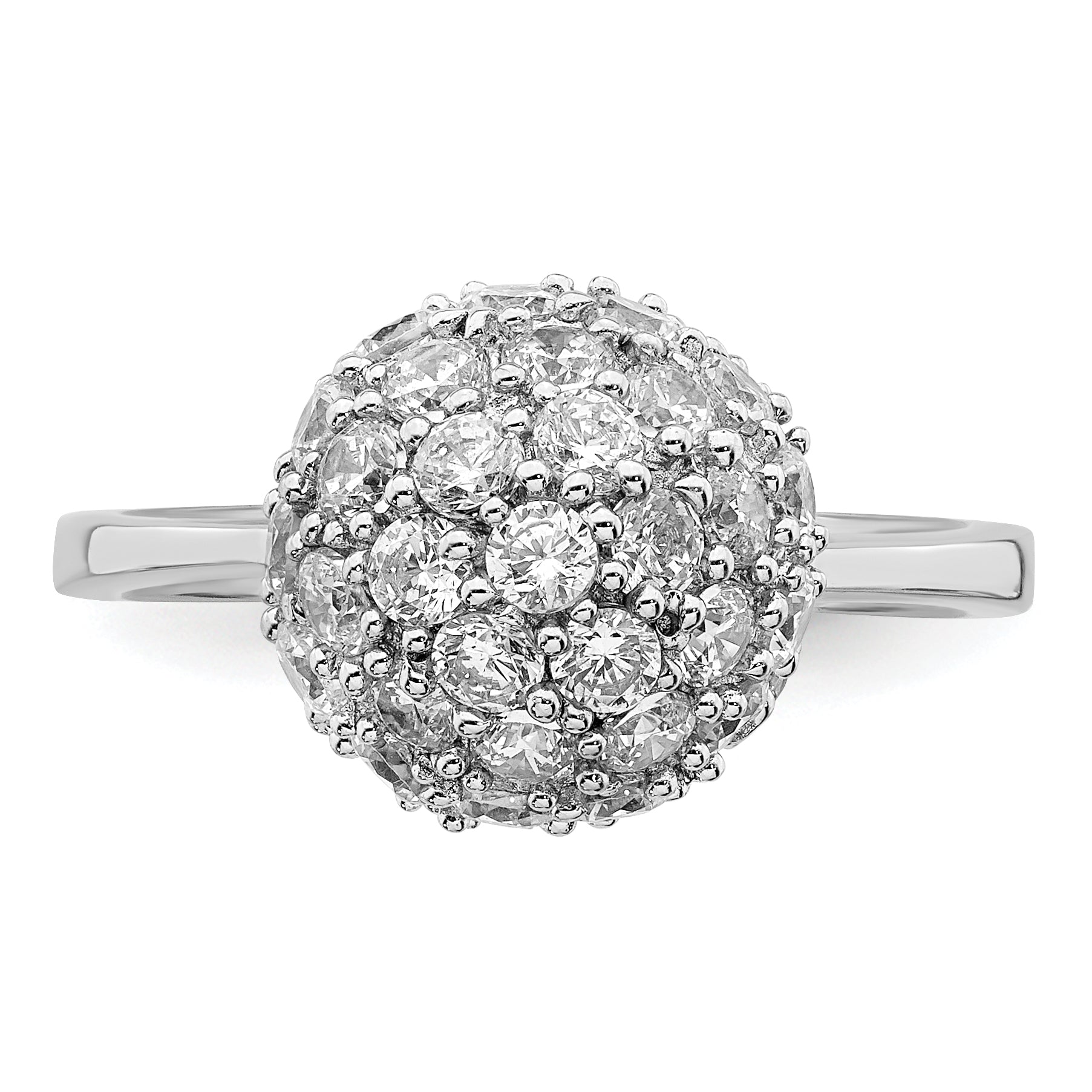 Sterlingsilber Rhodiniert Zirkonia Ring