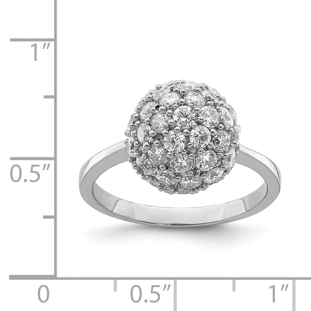 Sterlingsilber Rhodiniert Zirkonia Ring