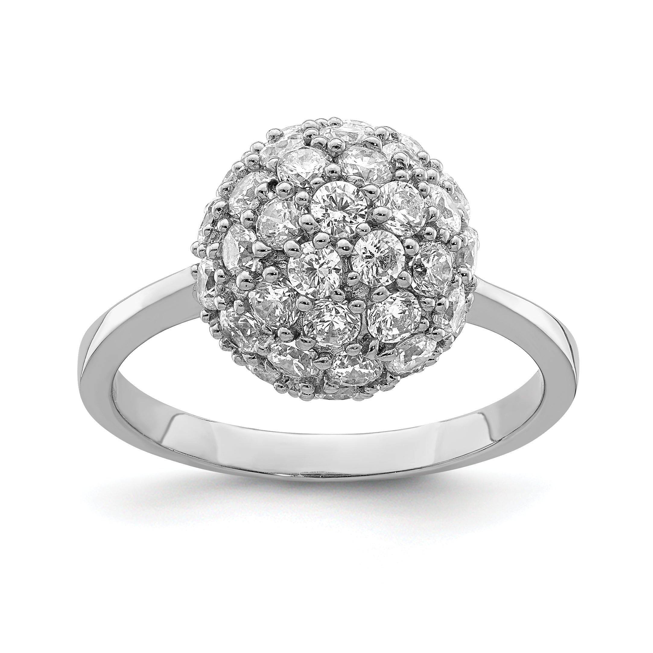 Sterlingsilber Rhodiniert Zirkonia Ring