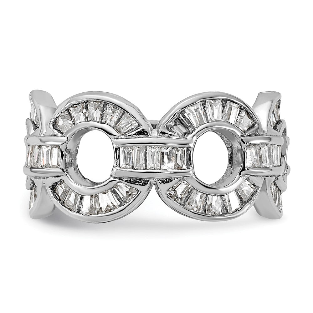 Sterlingsilber Poliert Fantasie Zirkonia Kreis Glieder Ring