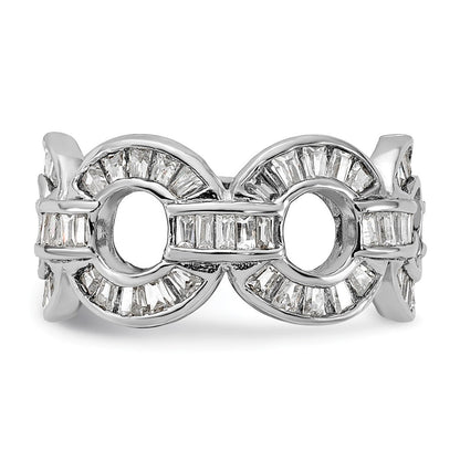 Sterlingsilber Poliert Fantasie Zirkonia Kreis Glieder Ring