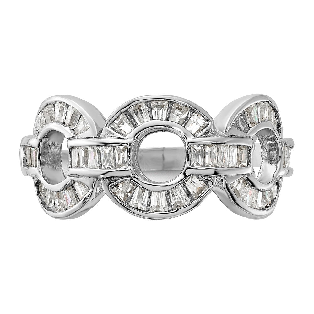 Sterlingsilber Poliert Fantasie Zirkonia Kreis Glieder Ring