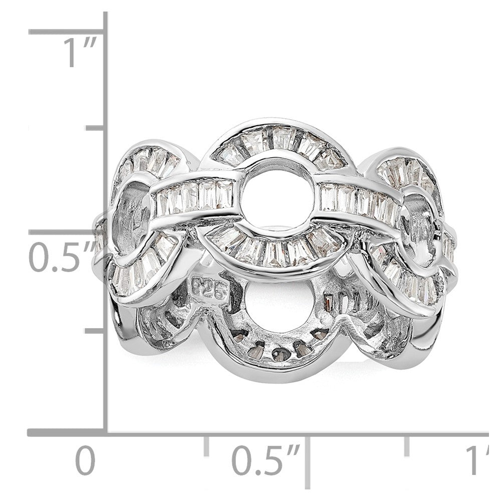 Sterlingsilber Poliert Fantasie Zirkonia Kreis Glieder Ring