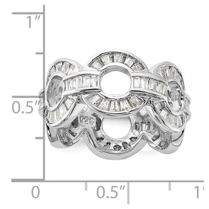 Sterlingsilber Poliert Fantasie Zirkonia Kreis Glieder Ring