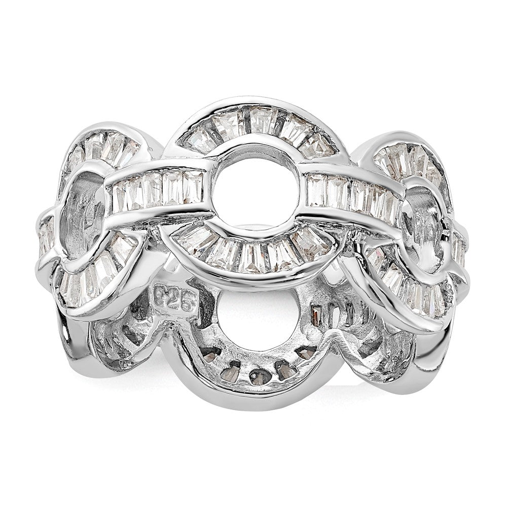 Sterlingsilber Poliert Fantasie Zirkonia Kreis Glieder Ring