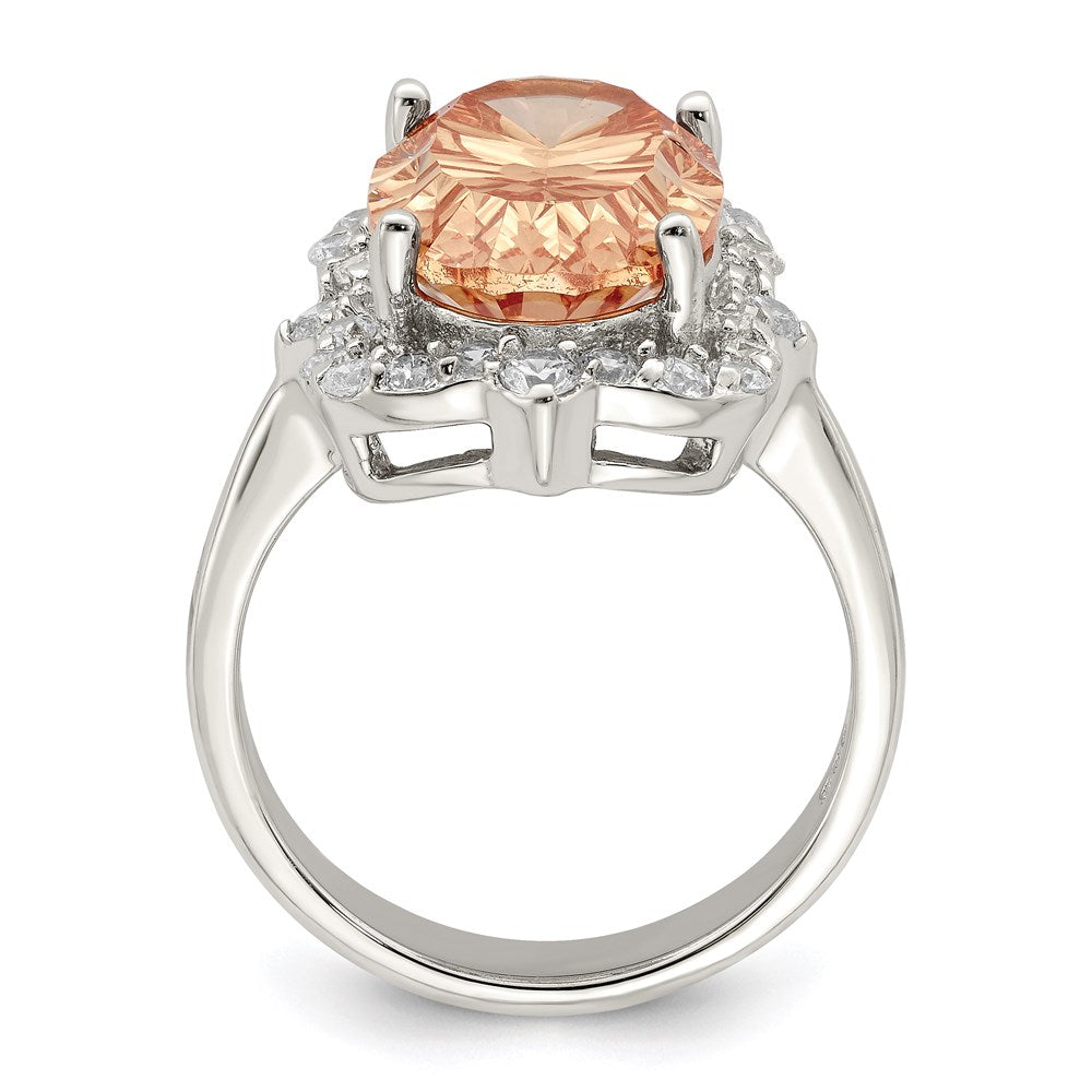 Sterlingsilber Champagne & Klar Farbe Zirkonia Ring