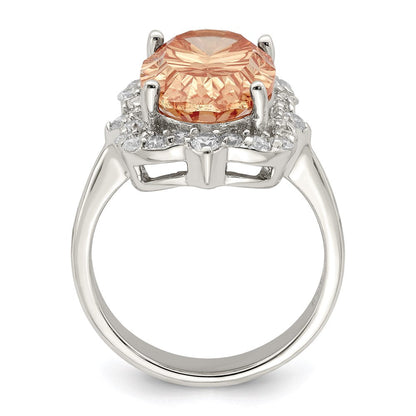 Sterlingsilber Champagne & Klar Farbe Zirkonia Ring