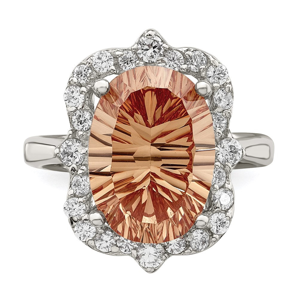 Sterlingsilber Champagne & Klar Farbe Zirkonia Ring