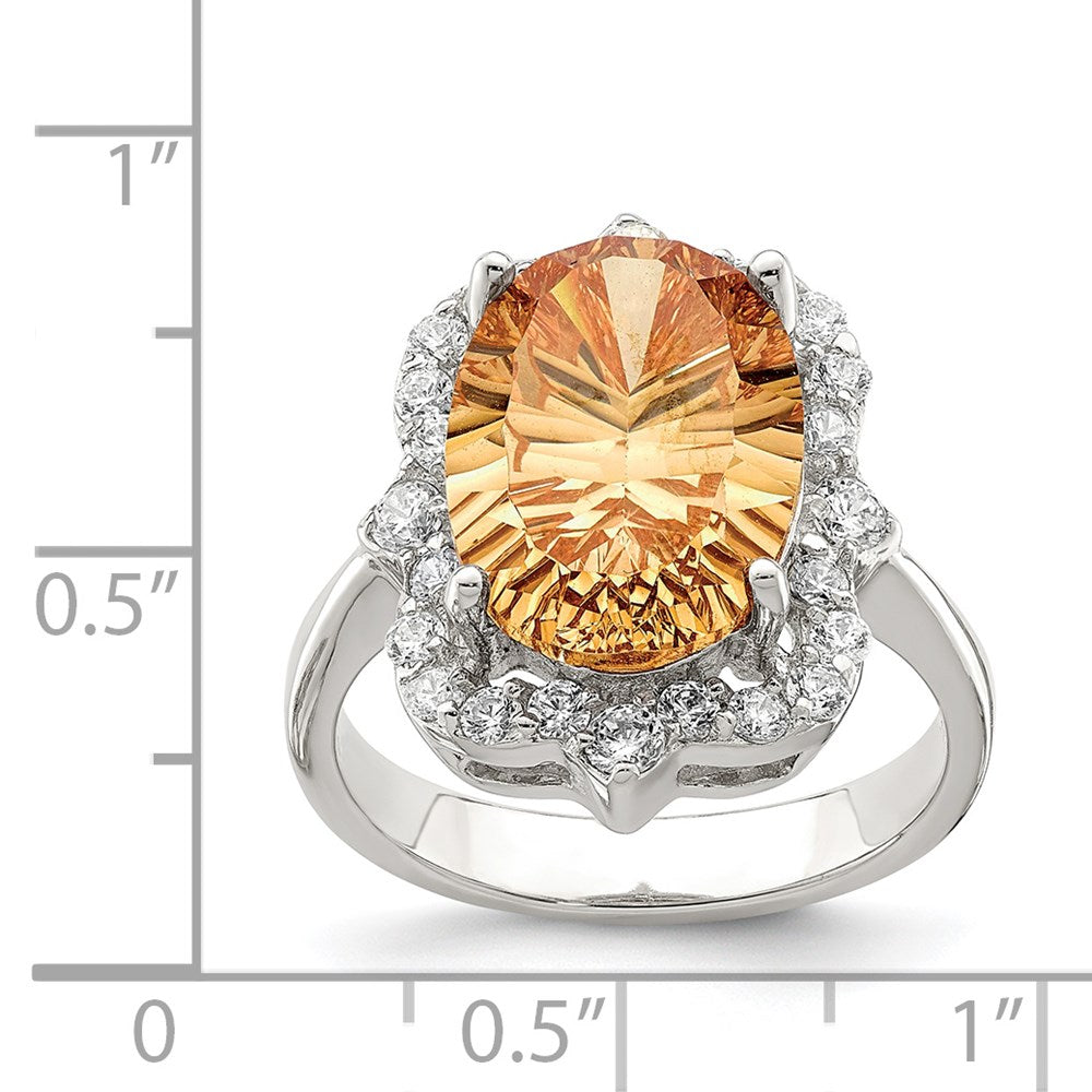 Sterlingsilber Champagne & Klar Farbe Zirkonia Ring