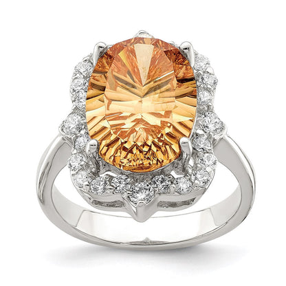 Sterlingsilber Champagne & Klar Farbe Zirkonia Ring