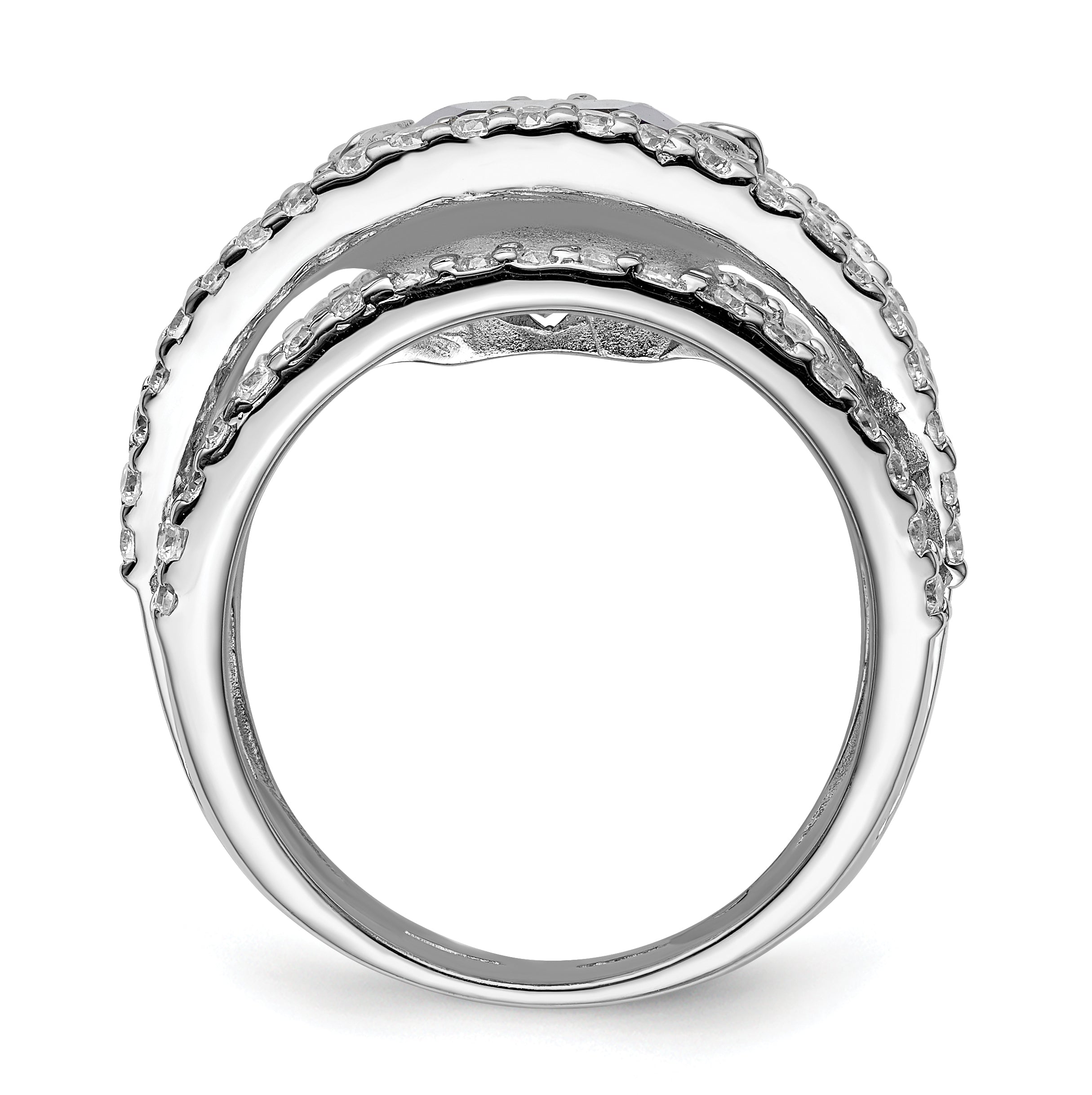 Sterlingsilber Rhodiniert Lila & Klar Zirkonia Ring