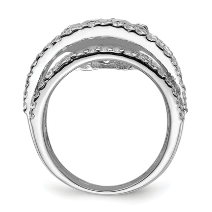 Sterlingsilber Rhodiniert Lila & Klar Zirkonia Ring