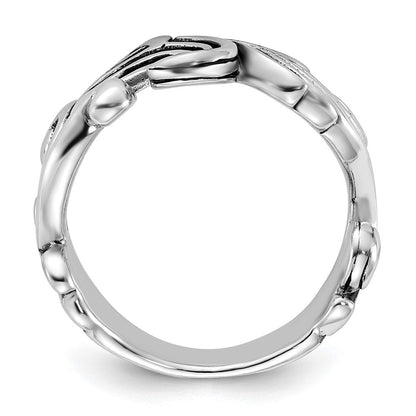 Sterlingsilber Poliert & Antikisiert Gebogen Design Ring