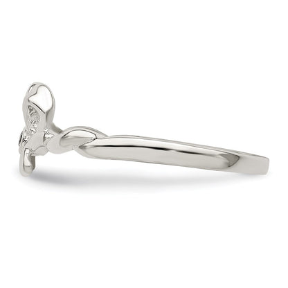 Sterlingsilber Zirkonia Schleife Ring (size 8 Nur)